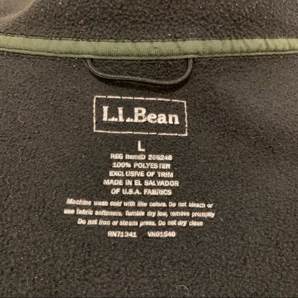 L.L. Bean mens fleece zip up [black, size large, vintage] - Picture 4 of 6